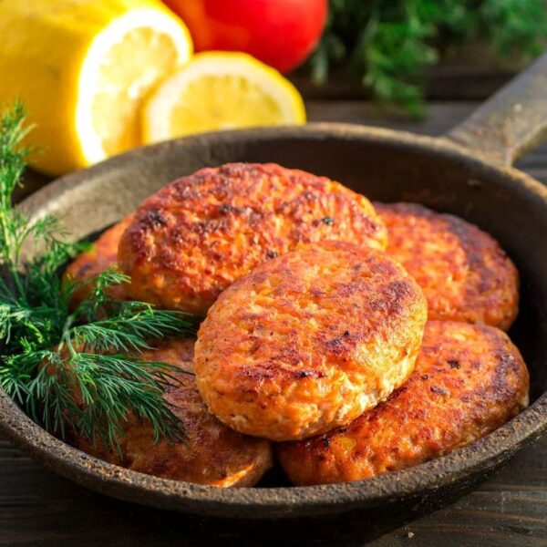 Bolinho de salmão assado